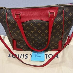 Louis Vuitton Red and Brown Monogram Tote(Estrella new model)